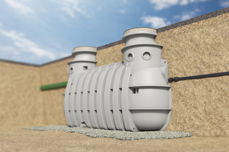 Der neue ACO LipuLift Fettabscheider zum Erdeinbau mit integrierter Probenahme und Pumpstation in einem einzigen Behälter.