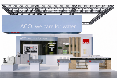 ACO Haustechnik zeigt auf der SHK Essen 2026 den neuen Bodenablauf Passavant Pure aus Biopolymer, die neue Doppelpumpen-Abwasserhebeanlagen ACO Muli-Nova-S aus Edelstahl sowie die neue Anlagensteuerung ACO TouchControl.