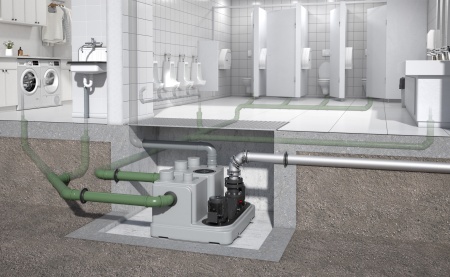 Erreicht eine Förderhöhe von 30 Metern: die neue Doppelpumpen-Hebeanlage ACO Muli-Nova DDP.