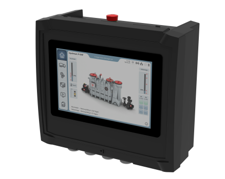 Die neue Fettabscheidersteuerung ACO TouchControl vereint Bedienung, Prozessüberwachung und Dokumentation in einer zentralen Steuerungseinheit am Fettabscheider.