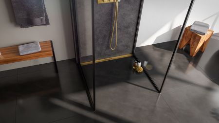 Als bewusst einsetzbares Element innerhalb der Farb- und Materialplanung erweitert die neue Duschrinne ACO ShowerDrain SE+ die Möglichkeiten von Badgestaltungen, die besonderen Wert auf Materialharmonie und präzise Details legen.