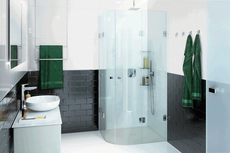 Zu einer hochwertigen Bad-Ausstattung auf kleinstem Raum gehört auf jeden Fall eine sehr gute Glasdusche – und kaum eine Dusche trifft den Puls der Zeit so gut wie die Viertelkreis-Dusche Modell 280 mit Beschlägen der Serie JOSEPHINE von glassdouche