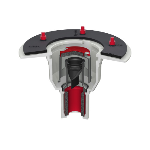 Der Bodenablauf Passavant von ACO Haustechnik aus nicht brennbarem Gusseisen mit Brandschutz-Geruchverschluss, Brandschutz-Kartusche und Rauchstopp.