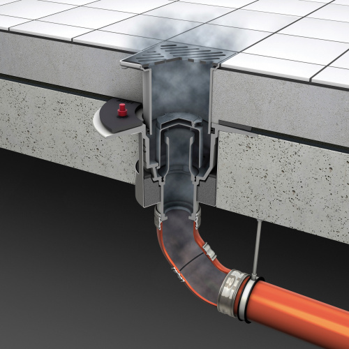 ACO Bodenablauf Passavant ohne Wasservorlage.