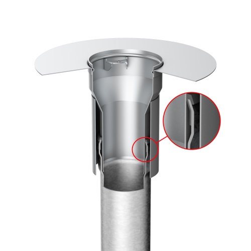 ACO Balkonabläufe mit Glocke können direkt in die Balkonplatte einbetoniert werden. Das beschleunigt die Montage auf der Baustelle, da sich das GM-X Rohr für die Fallleitung direkt an den Balkonablauf anschließen bzw. aufstecken lässt.