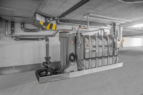 LipuSmart von ACO Haustechnik vereint die Funktionen von Fettabscheider, Probeentnahme und Hebeanlage in einem einzigen, zugleich kompakten und leistungsstarken Gerät.