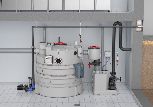 ACO Muli-Nova fördert sowohl fäkalienhaltiges als auch fäkalienfreies Abwasser und eignet sich damit besonders für mittlere bis große gewerbliche Immobilien wie Einkaufszentren, Hotels, U-Bahn-Stationen oder zur Anwendung hinter Fettabscheidern.