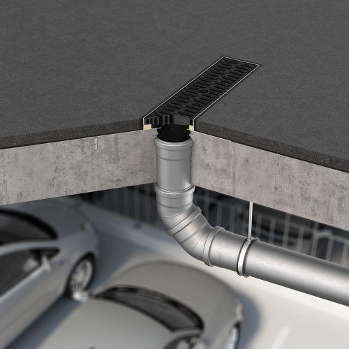 Die nach DIN 18532 normkonformen Parkdeckrinnen und -abläufe von ACO Haustechnik bestehen aus Edelstahl in den Qualitäten 1.4301 und 1.4404.
