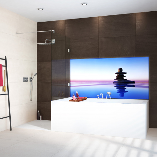 glassdouche LED-Leuchtwand HELENE, Motiv Harmony.