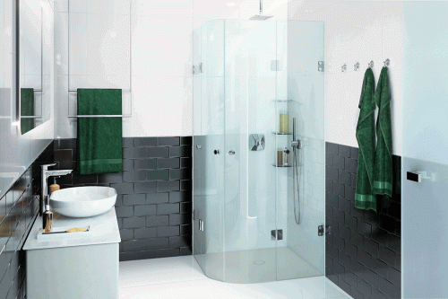 Zu einer hochwertigen Bad-Ausstattung auf kleinstem Raum gehört auf jeden Fall eine sehr gute Glasdusche – und kaum eine Dusche trifft den Puls der Zeit so gut wie die Viertelkreis-Dusche Modell 280 mit Beschlägen der Serie JOSEPHINE von glassdouche